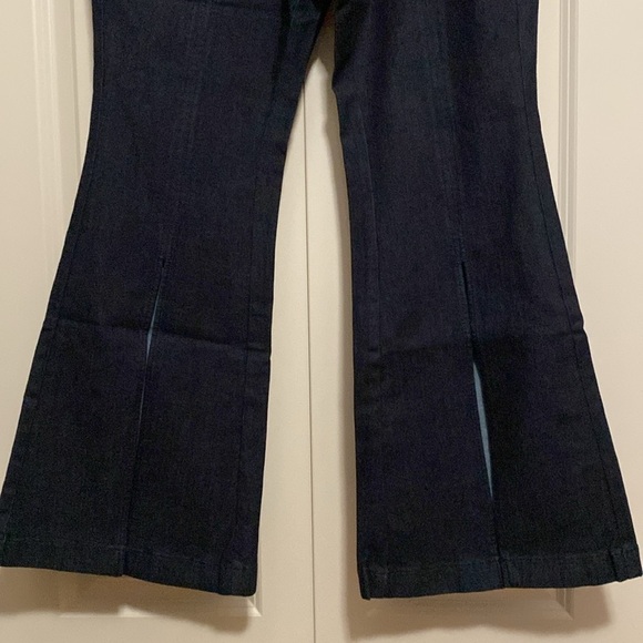 G.I.L.I. Wide Split Leg Denim Pants Jeans Womens 12P stretch Comfort Western - Picture 6 of 15